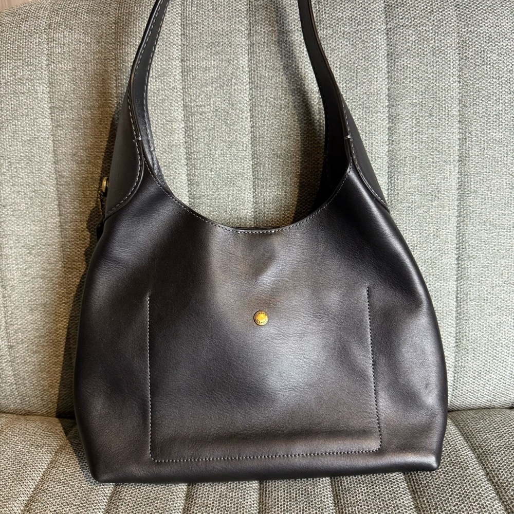 Coach Black Leather Brooklyn 28 Shoulder Bag